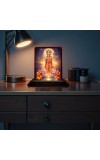 Car Desk/Table Top Lord Dattatreya Wooden Photo Stand 3x4 Inches, Compact & Stylish Spiritual Display For Car, Home & Office (Pack Of 1) (F14339)