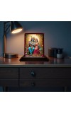 Car Desk/Table Top Radha Krishna Wooden Photo Stand 3x4 Inches, Compact & Stylish Spiritual Display For Car, Home & Office (Pack Of 1) (F14363)