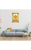 Mata Lakhsmi Golden Photo Frame - 16x20 Inches | Elegant Wooden Frame For Home, Office & Temple Decoration | Spiritual Wall & Table Decor And Gift Item (F9538)