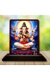 Car Desk/Table Top Lord Ganesha Wooden Photo Stand 3x4 Inches, Compact & Stylish Spiritual Display For Car, Home & Office (Pack Of 1) (F14616)