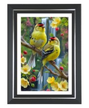 Goldfinch Birds Photo Wall & Table Frame | 10x14 Inch Black Designer | Perfect For Gifting & Home Decor (F9569)
