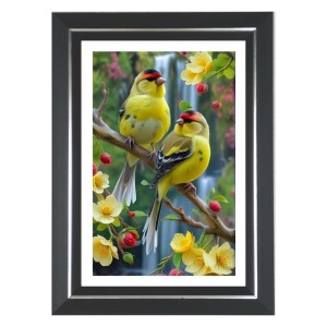 Goldfinch Birds Photo Wall & Table Frame | 14x18 Inch Black Designer | Perfect For Gifting & Home Decor (F9569)