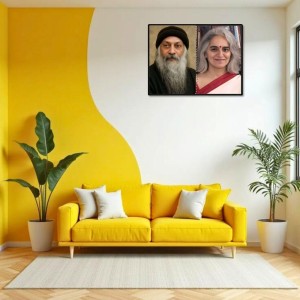 Acharya Rajneesh (Oshoo) &Maa Anand Sheela Laminated Photo - 7x9 Inches, Divine Blessings For Home & Office And Temple Decoration (F16329)