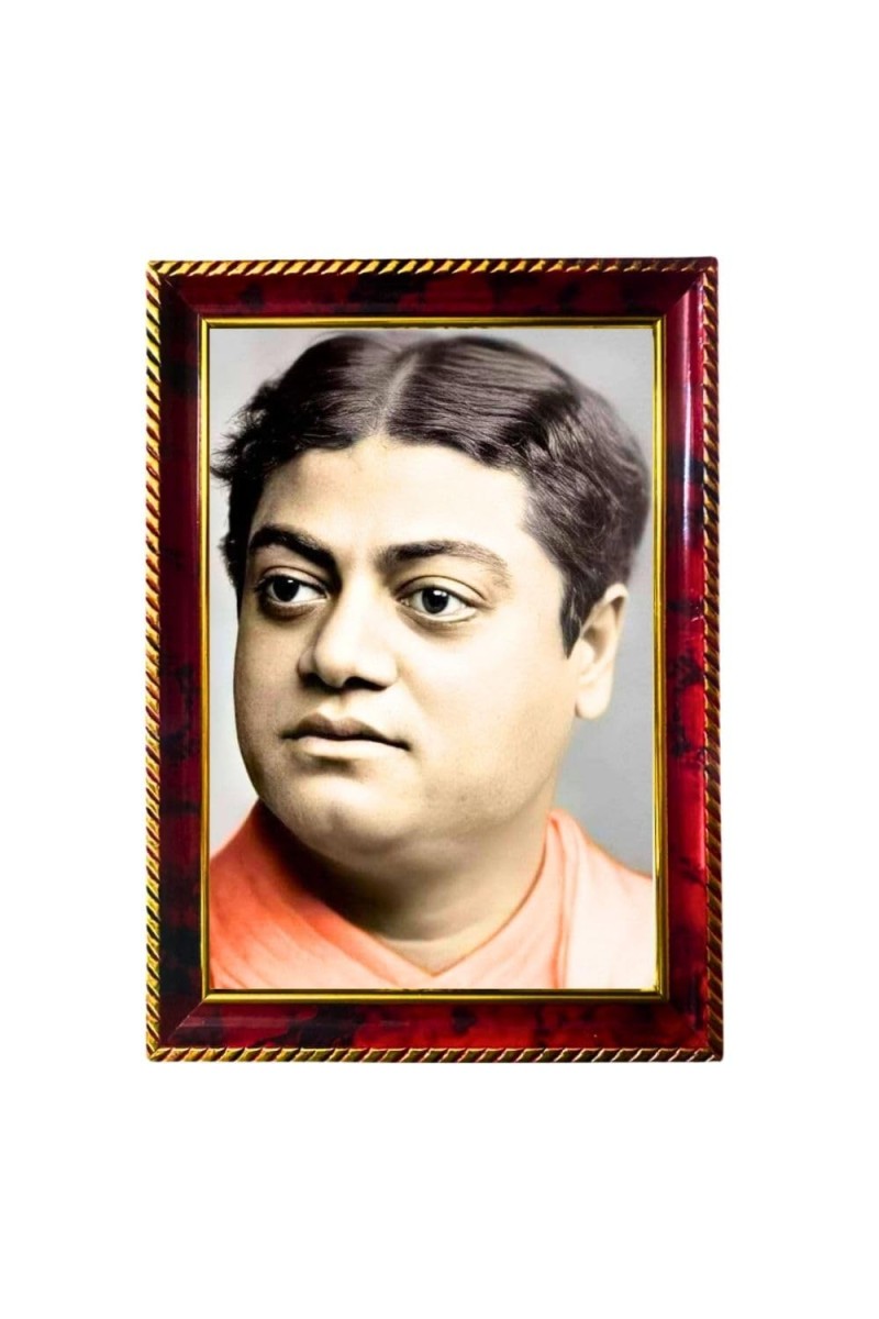 Swami Vivekananda Photo Frame For Wall & Table | 7x9 Inch Golden Cherry Finish | Decorative Swami Vivekananda Photo Frame For Home, Office & Pooja Room (F11829)