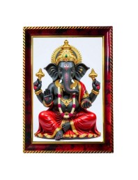 Lord Ganesha Photo Frame For Wall & Table | 7x9 Inch Golden Cherry Finish | Decorative Lord Ganesha Photo Frame For Home, Office & Pooja Room (F11797)