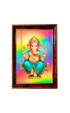 Lord Ganesha Photo Frame For Wall & Table | 7x9 Inch Golden Cherry Finish | Decorative Lord Ganesha Photo Frame For Home, Office & Pooja Room (F11800)