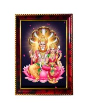 Lakshmi Narasimha Photo Frame For Wall & Table | 7x9 Inch Golden Cherry Finish | Decorative Lakshmi Narasimha Photo Frame For Home, Office & Pooja Room (F11881)