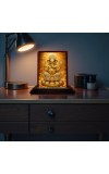 Car Desk/Table Top Lord Ganesha Wooden Photo Stand 3x4 Inches, Compact & Stylish Spiritual Display For Car, Home & Office (Pack Of 1) (F14171)