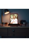 Car Desk/Table Top Shri Shri Ravi Shankar Ji Wooden Photo Stand 3x4 Inches, Compact & Stylish Spiritual Display For Car, Home & Office (Pack Of 1) (F14650)