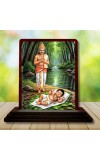 Car Desk/Table Top Lord Ayyappan Wooden Photo Stand 3x4 Inches, Compact & Stylish Spiritual Display For Car, Home & Office (Pack Of 1) (F14252)