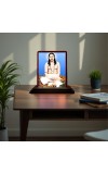Car Desk/Table Top Bhaktivedanta Swami Prabhupada Wooden Photo Stand 3x4 Inches, Compact & Stylish Spiritual Display For Car, Home & Office (Pack Of 1) (F14436)