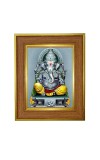 Lord Ganesha Photo Frame 10x14 Inches-Brown Wooden Frame For Home, Office & Temple Decoration And Gifting (F6415)
