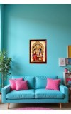 Lord Hanuman Photo Frame For Wall & Table | 7x9 Inch Golden Cherry Finish | Decorative Lord Hanuman Photo Frame For Home, Office & Pooja Room (F11928)