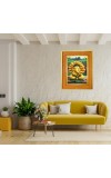 Ganpatii Bappa Photo Frame 10x14 Inches-Brown Wooden Frame For Home, Office & Temple Decoration And Gifting (F6478)