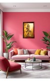 Lord Krishna Photo Frame For Wall & Table | 7x9 Inch Golden Cherry Finish | Decorative Lord Krishna Photo Frame For Home, Office & Pooja Room (F11796)