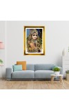 Divine Radha Rani Golden Photo Frame - 10x14 Inches | Elegant Wooden Frame For Home, Office & Temple Decoration | Spiritual Wall & Table Decor and Gift Item