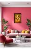 Lord Shiva Photo Frame For Wall & Table | 7x9 Inch Golden Cherry Finish | Decorative Lord Shiva Photo Frame For Home, Office & Pooja Room (F11807)