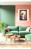 Radha Krishna In Water Photo Frame For Wall & Table | 7x9 Inch Golden Cherry Finish | Decorative Radha Krishna In Water Photo Frame For Home, Office & Pooja Room (F11590)