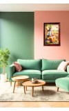 Lord Sri Krishna Photo Frame For Wall & Table | 7x9 Inch Golden Cherry Finish | Decorative Lord Sri Krishna Photo Frame For Home, Office & Pooja Room (F11485)