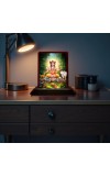 Car Desk/Table Top Lord Dattatreya Wooden Photo Stand 3x4 Inches, Compact & Stylish Spiritual Display For Car, Home & Office (Pack Of 1) (F14337)