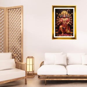 Lord Hanuman Golden Photo Frame - 14x18 Inches | Elegant Wooden Frame For Home, Office & Temple Decoration | Spiritual Wall & Table Decor And Gift Item (F9447) Lord Hanuman Golden Photo Frame - 14x18 Inches | Elegant Wooden Frame For Home, Office & Temple Decoration | Spiritual Wall & Table Decor And Gift Item (F9447)