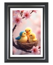 Baby Birds Or Ducklings Photo Wall & Table Frame | 10x14 Inch Black Designer | Perfect For Gifting & Home Decor (F9580)