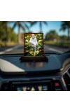 Car Desk/Table Top Lord Saibaba Wooden Photo Stand 3x4 Inches, Compact & Stylish Spiritual Display For Car, Home & Office (Pack Of 1) (F14323)