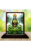 Car Desk/Table Top Goddess Lakshmi Wooden Photo Stand â€“ 3x4 Inches, Compact & Stylish Spiritual Display For Car, Home & Office (Pack Of 1) (F15135)