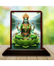 Car Desk/Table Top Goddess Lakshmi Wooden Photo Stand â€“ 3x4 Inches, Compact & Stylish Spiritual Display For Car, Home & Office (Pack Of 1) (F15135)