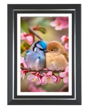 Lovebirds On A Branch Photo Wall & Table Frame | 10x14 Inch Black Designer | Perfect For Gifting & Home Decor (F9630)