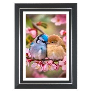 Lovebirds On A Branch Photo Wall & Table Frame | 16x20 Inch Black Designer | Perfect For Gifting & Home Decor (F9630)