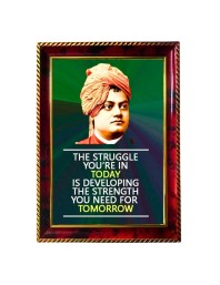 Swami Vivekananda Photo Frame For Wall & Table | 7x9 Inch Golden Cherry Finish | Decorative Swami Vivekananda Photo Frame For Home, Office & Pooja Room (F11831)