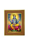 Divine Lord Vishnu Photo Frame 10x14 Inches-Brown Wooden Frame For Home, Office & Temple Decoration And Gifting (F6240)