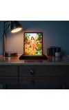 Car Desk/Table Top Lord Krishna Wooden Photo Stand 3x4 Inches, Compact & Stylish Spiritual Display For Car, Home & Office (Pack Of 1) (F14651)