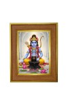 Young Krishna With Shiv Ji Photo Frame 10x14 Inches-Brown Wooden Frame For Home, Office & Temple Decoration And Gifting (F6231)