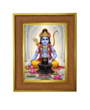 Young Krishna With Shiv Ji Photo Frame 10x14 Inches-Brown Wooden Frame For Home, Office & Temple Decoration And Gifting (F6231)