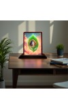 Car Desk/Table Top Lord Krishna Wooden Photo Stand 3x4 Inches, Compact & Stylish Spiritual Display For Car, Home & Office (Pack Of 1) (F14391)