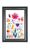 Bright Colorful Flowers Photo Wall & Table Frame | 10x14 Inch Black Designer | Perfect For Gifting & Home Decor (F9658)