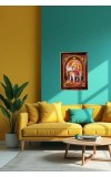 Goddess Mahalaxmi Photo Frame For Wall & Table | 7x9 Inch Golden Cherry Finish | Decorative Goddess Mahalaxmi Photo Frame For Home, Office & Pooja Room (F11883)
