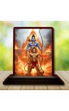 Car Desk/Table Top Lord Rama And Hanuman Wooden Photo Stand 3x4 Inches, Compact & Stylish Spiritual Display For Car, Home & Office (Pack Of 1) (F14307)