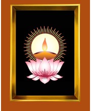 Golden Photo Frame - 18x22 Inches | Elegant Wooden Frame For Home, Office & Temple Decoration | Spiritual Wall & Table Decor And Gift Item