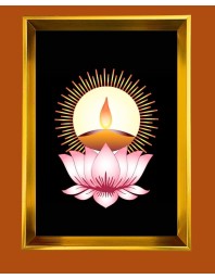 Golden Photo Frame - 18x22 Inches | Elegant Wooden Frame For Home, Office & Temple Decoration | Spiritual Wall & Table Decor And Gift Item