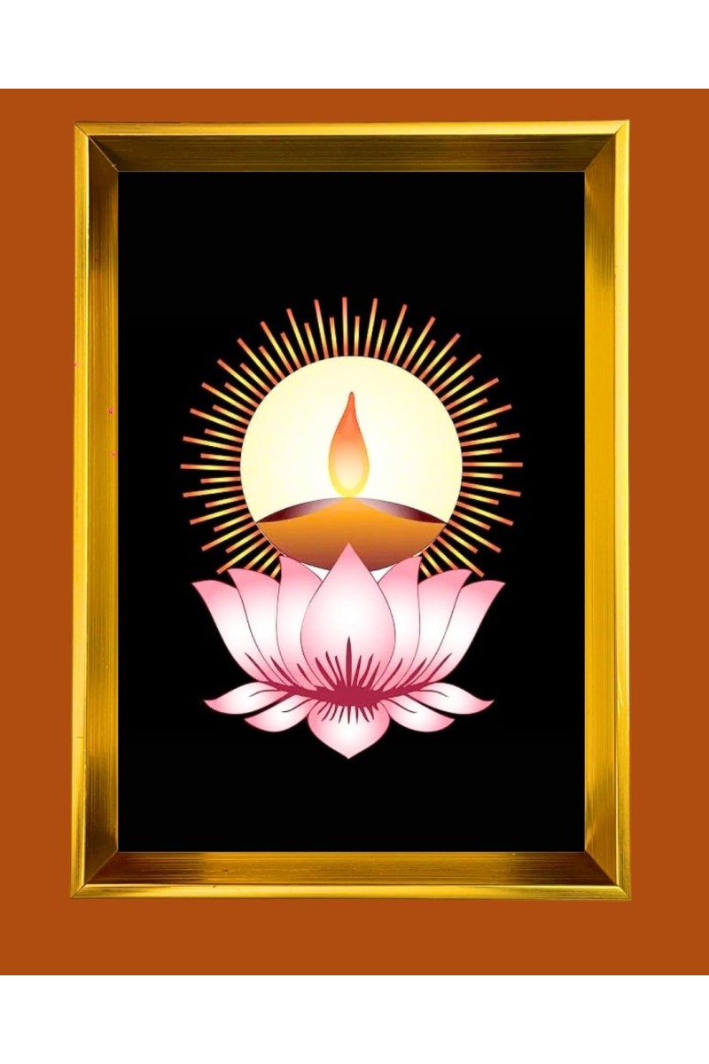 Golden Photo Frame - 18x22 Inches | Elegant Wooden Frame For Home, Office & Temple Decoration | Spiritual Wall & Table Decor And Gift Item