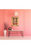 Durga Mata Rani Golden Photo Frame - 10x14 Inches | Elegant Wooden Frame For Home, Office & Temple Decoration | Spiritual Wall & Table Decor And Gift Item (F9669)