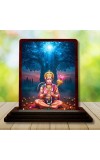 Car Desk/Table Top Lord Hanuman Wooden Photo Stand 3x4 Inches, Compact & Stylish Spiritual Display For Car, Home & Office (Pack Of 1) (F14344)