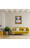 Goddess Saraswati Photo Frame 10x14 Inches-Brown Wooden Frame For Home, Office & Temple Decoration And Gifting (F6421)