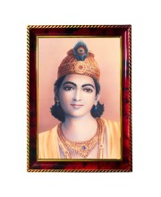 Lord Krishna Photo Frame For Wall & Table | 7x9 Inch Golden Cherry Finish | Decorative Lord Krishna Photo Frame For Home, Office & Pooja Room (F11633)