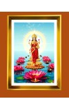 Mata Lakhsmi Golden Photo Frame - 16x20 Inches | Elegant Wooden Frame For Home, Office & Temple Decoration | Spiritual Wall & Table Decor And Gift Item (F9475)