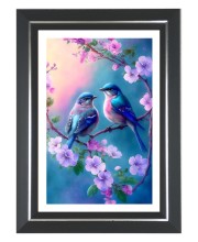 Plum-headed Parakeets Photo Wall & Table Frame | 10x14 Inch Black Designer | Perfect For Gifting & Home Decor (F9581)
