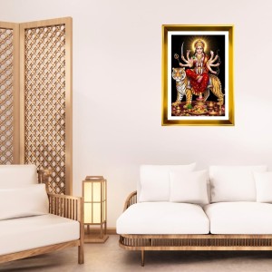 Devi Jai Mata Di Golden Photo Frame - 10x14 Inches | Elegant Wooden Frame For Home, Office & Temple Decoration | Spiritual Wall & Table Decor and Gift Item Devi Jai Mata Di Golden Photo Frame - 10x14 Inches | Elegant Wooden Frame For Home, Office & Temple Decoration | Spiritual Wall & Table Decor and Gift Item